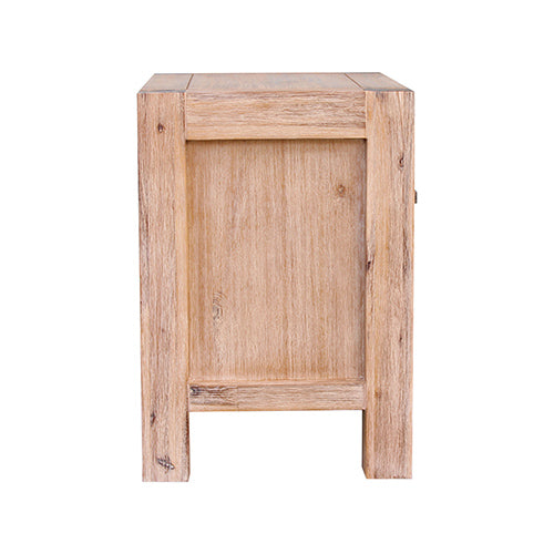 Bedside Table 2 drawers Night Stand Solid Wood Acacia Oak Colour - House Things Furniture > Bedroom