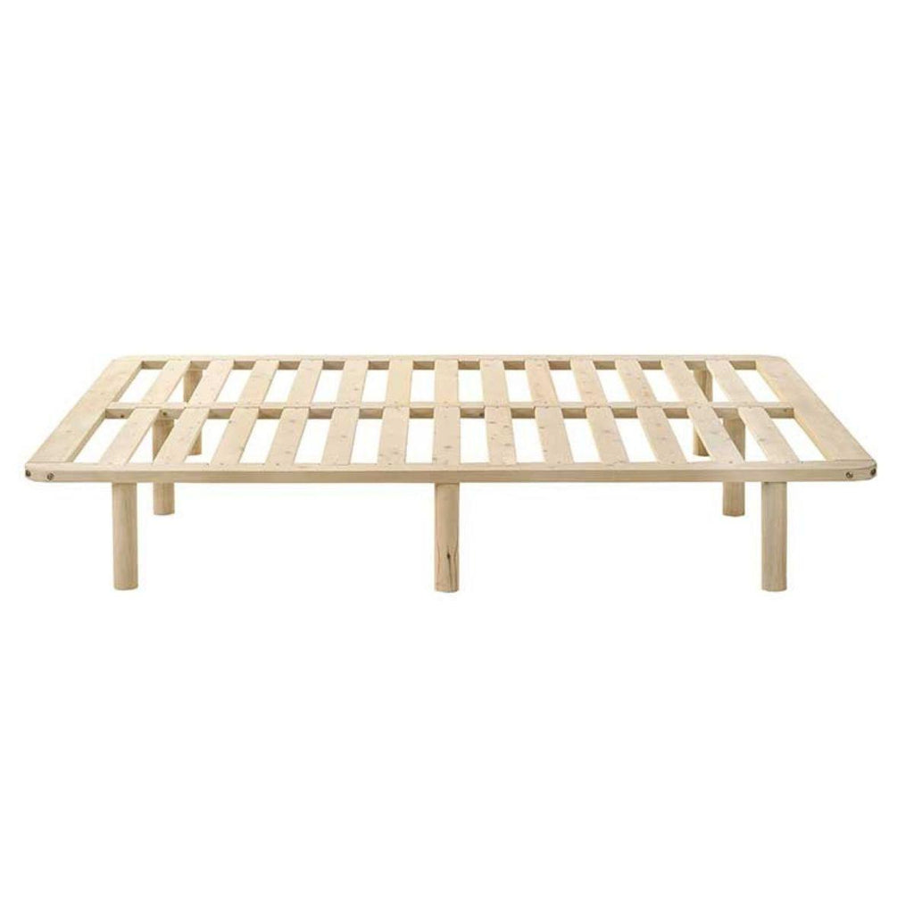 Platform Bed Base Frame Wooden Natural Single Pinewood - House Things Furniture > Bedroom
