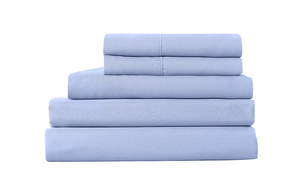 Royal Comfort 2000TC 6 Piece Bamboo Sheet & Quilt Cover Set Cooling Breathable Queen Light Blue - House Things Home & Garden > Bedding